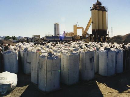 Crumb sacks at asphalt plant