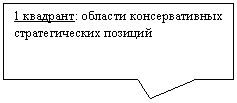 Прямоугольная выноска: 1 квадрант: области консервативных стратегических позиций