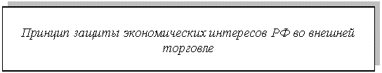 Подпись: Принцип защиты экономических интересов РФ во внешней торговле