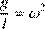 %FontSize=12

%TeXFontSize=12

\documentclass{article}

\usepackage{amsmath,amsfonts}

\pagestyle{empty}

\begin{document}

\[

\frac{g}{l}=\omega^2

\]

\end{document}