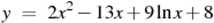 ��������: y~=~2x^2-13x+9\ln x+8