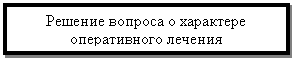 Подпись: Решение вопроса о характере опера-тивного лечения