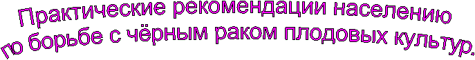 Практические рекомендации населению
по борьбе с чёрным раком плодовых культур.