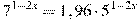 7^{1 -2x}=1,96 cdot 5^{1 -2x}