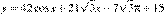 y = 42\cos x+21\sqrt{3}x-7\sqrt{3}\pi +15