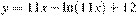y = 11x-\ln (11x)+12