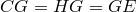 CG=HG=GE
