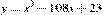 y=x^3 -108x+23