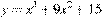 y=x^3 +9x^2+15