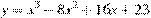 y=x^3 -8x^2+16x+23