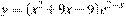 y=(x^2 +9x -9)e^{2-x}