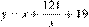 y=x+\frac{121}{x} +19
