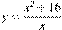 y=\frac{x^2 +16}{x}