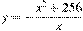 y=-\frac{x^2 +256}{x}