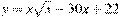 y=x\sqrt{x} -30x+22