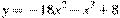 y=-18x^2-x^3+8