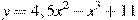 y=4,5x^2-x^3+11