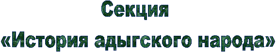 Секция
«История адыгского народа»