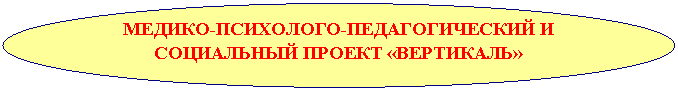 Овал: МЕДИКО-ПСИХОЛОГО-ПЕДАГОГИЧЕСКИЙ И СОЦИАЛЬНЫЙ ПРОЕКТ «ВЕРТИКАЛЬ»