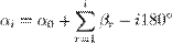 \alpha_i = \alpha_0 + \sum^{i}_{r=1} {\beta_r - i 180^\circ}