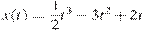 x(t)=\frac{1}{2}t^3-3t^2+2t
