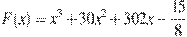 F(x)=x^3+30x^2+302x-\frac{15}{8}