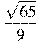 \frac{\sqrt{65}}{9}