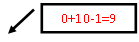 ������� 2: 0+10-1=9
