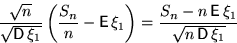 \begin{displaymath}

\dfrac{\sqrt{n}}{\sqrt{\mathsf