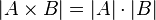 |A\times B|=|A|\cdot |B|