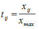 Times New Roman140t_ij = x_ij/x_max

