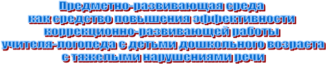 Предметно-развивающая