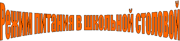 Режим питания в школьной столовой