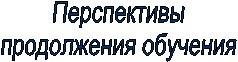 Перспективы
продолжения обучения