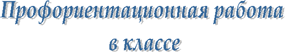 Профориентационная работа
в классе