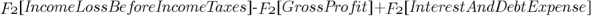 {F2 brl IncomeLossBeforeIncomeTaxes brr }-{F2 brl GrossProfit brr }+{F2 brl InterestAndDebtExpense brr }