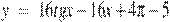 y~=~16tgx-16x+4\pi -5