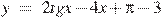 y~=~2tgx-4x+\pi -3