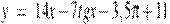 y~=~14x-7tgx-3,5\pi +11