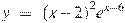 y~=~{{(x-2)}^{2}}{{e}^{x-6}}
