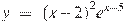 y~=~{{(x-2)}^{2}}{{e}^{x-5}}