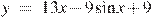 y~=~13x-9\sin x+9