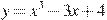 y=x^3-3x+4