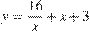 y=\frac{16}{x}+x+3