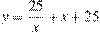 y=\frac{25}{x}+x+25