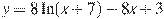 y=8\ln(x+7)-8x+3