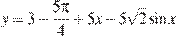 y=3-\frac{5\pi}{4}+5x-5\sqrt{2}\sin x