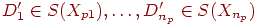 D'_1 \in S(X_{p1}), \ldots , D'_{n_p} \in S(X_{n_p} )