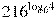 {{216}^{{{\log }_{6}}4}}
