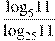 \frac{{{\log }_{5}}11}{{{\log }_{25}}11}